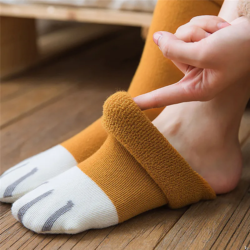 Женские носки повседневные Осень зима удобные для женщин симпатичная кошачья