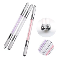 microblading pen tattoo double heads pen for permanent makeup eyebrow tattoo manual pen needle blade cosmetic both crystal