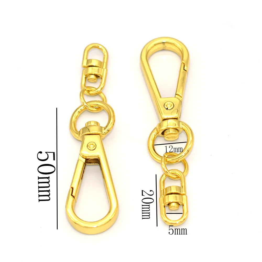 Поворотные застежки 2 дюйма Золотое овальное кольцо с брелоком поворотные крючки
