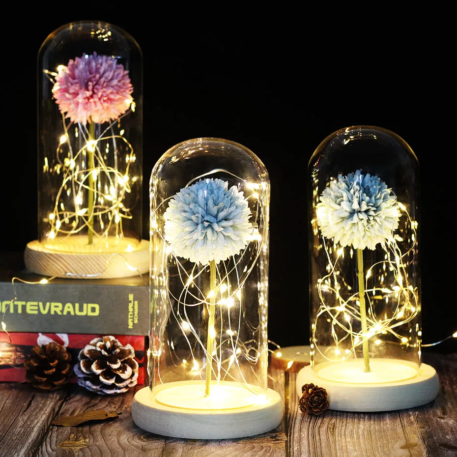 2020 красота и чудовище вечный цветок Роза в колбе свадебное украшение