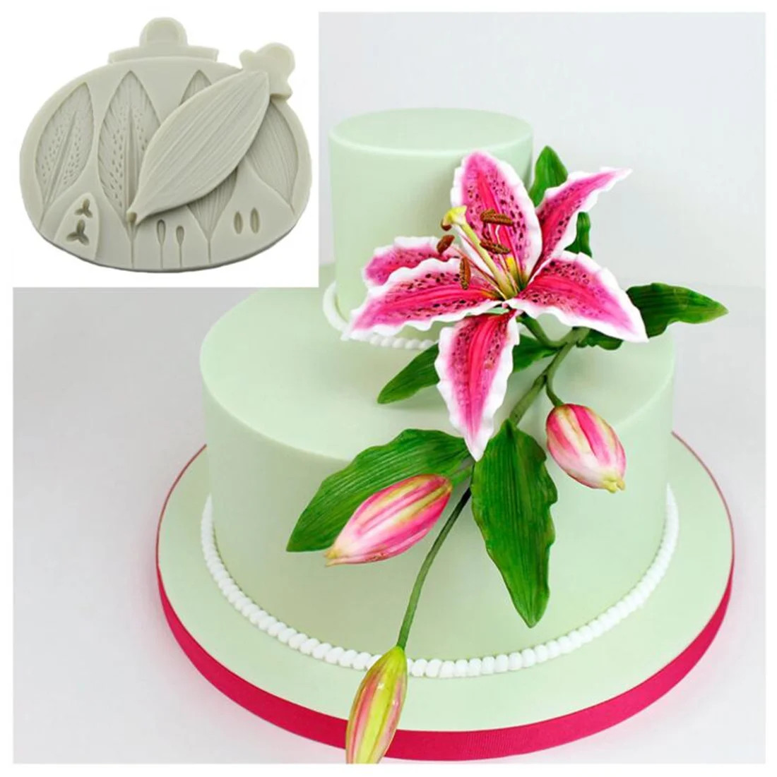 Luyou 1pc с кружевом кроше Кружевные силиконовые формы для пирожных Fondant (сахарная)
