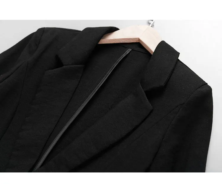 Новинка, Женский блейзер размера плюс 7XL 6XL 5XL, Одноцветный, с карманами, на одной пуговице, зубчатый, три четверти, льняные, деловые костюмы для офисных леди