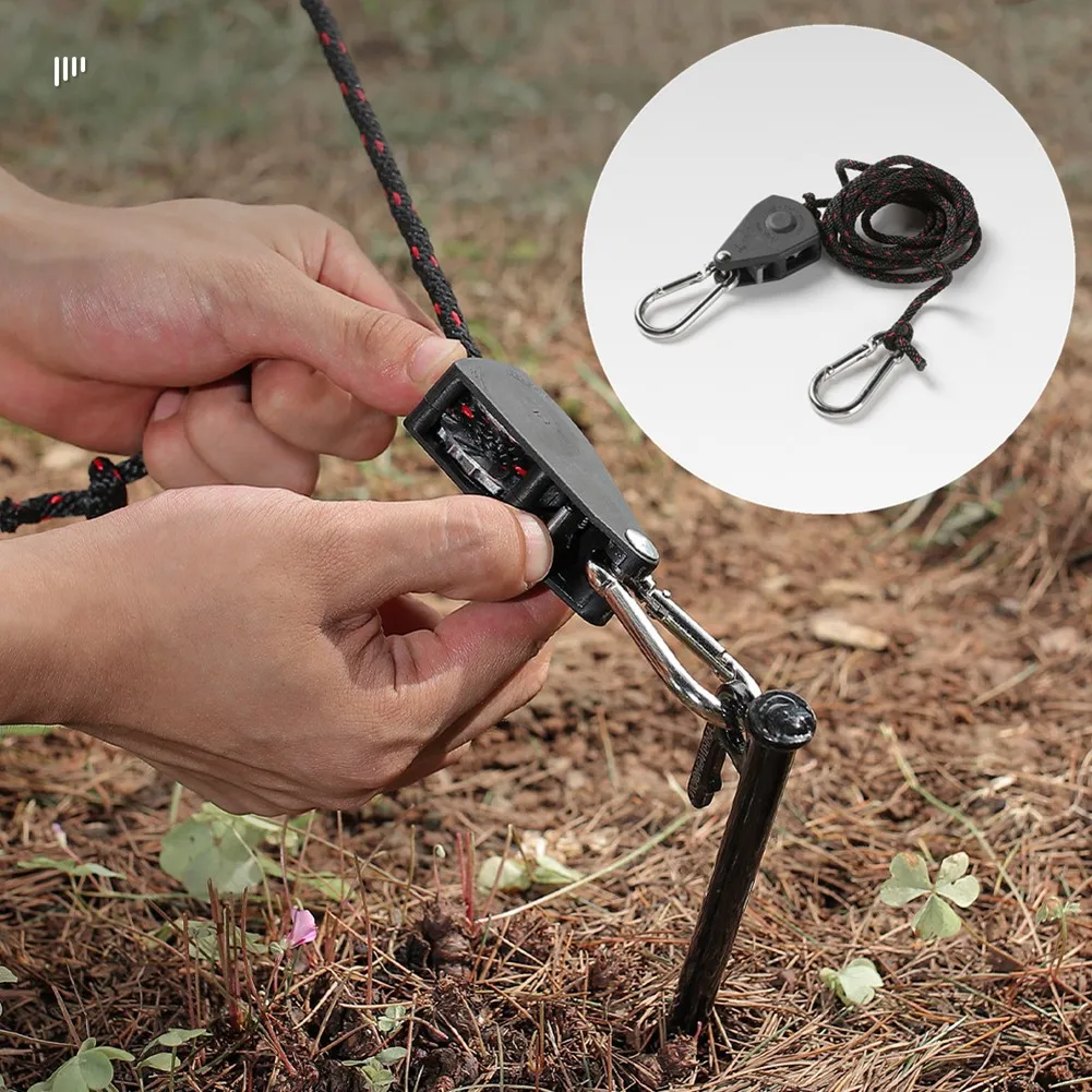 

2m*4mm Pulley Adjusting Rope Buckle Adjustable Lanyard Hanging For Outdoor Home Tents Awning Pulley Lifting Pulley Hook Part