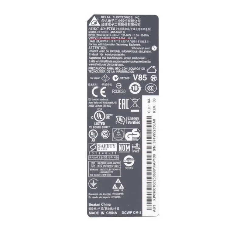 Genuine DELTA ADP-90MD H 19V 4.74A 90W BB ADP-90CD DB AC Adapter For ACER ASPIRE V3-571G E5-771G Laptop Power Charger | Компьютеры и