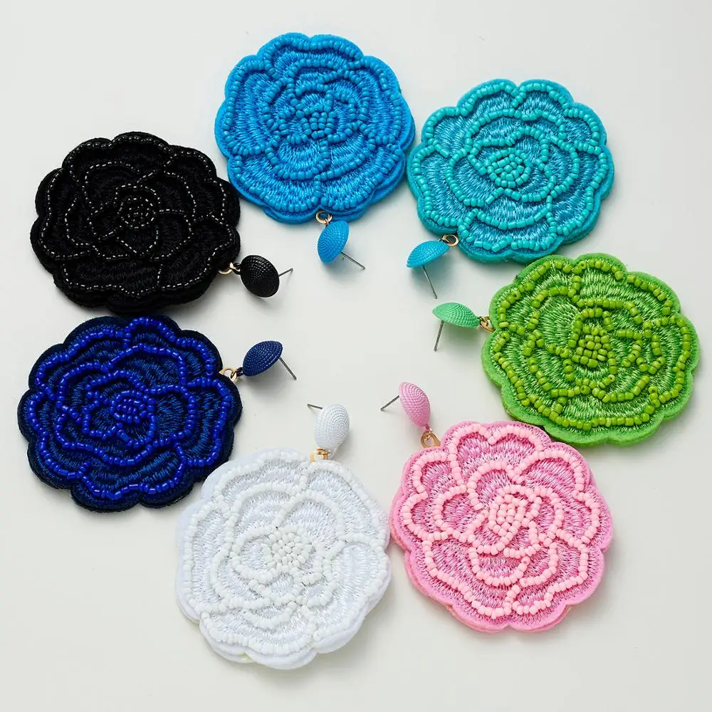 Женские серьги с розами Belleper 7 цветов ручной работы бусинами модные для свадебной