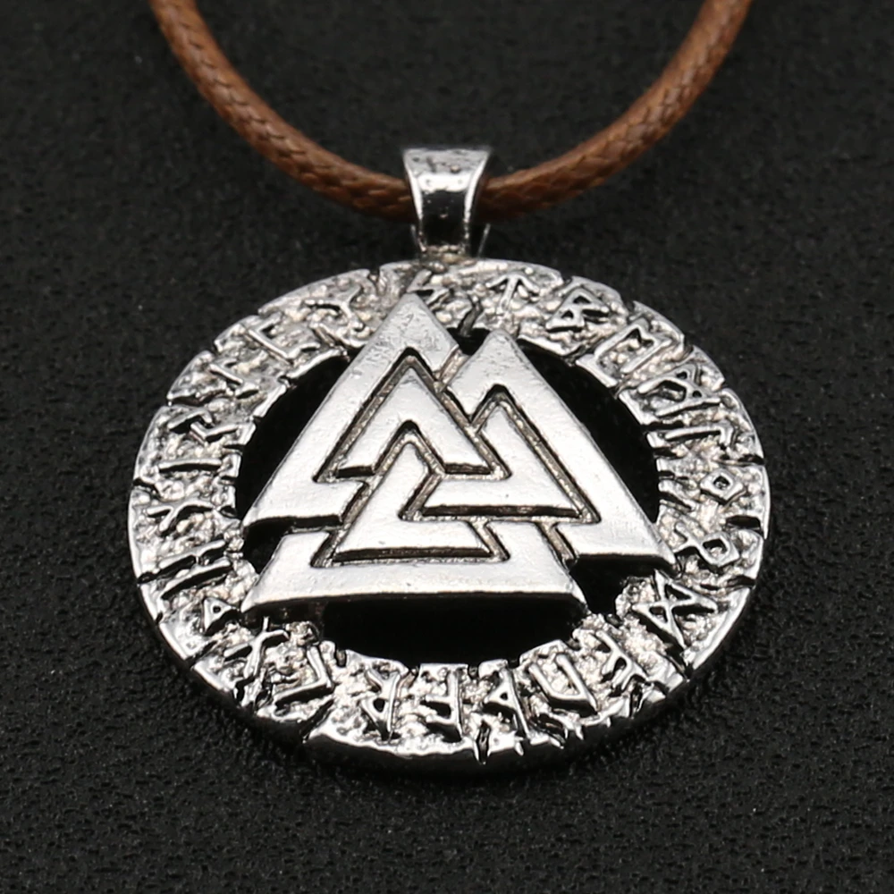 Ожерелье Valknut, руны, языческий амулет, скандинавский символ Одина, скандинавский мифологический кулон, Ретро стиль, Викинг, германические ювелирные изделия