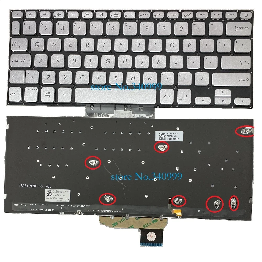 Новая Серебристая Клавиатура для ноутбука ASUS VIVOBOOK X430FA X430FN X430U S430 с