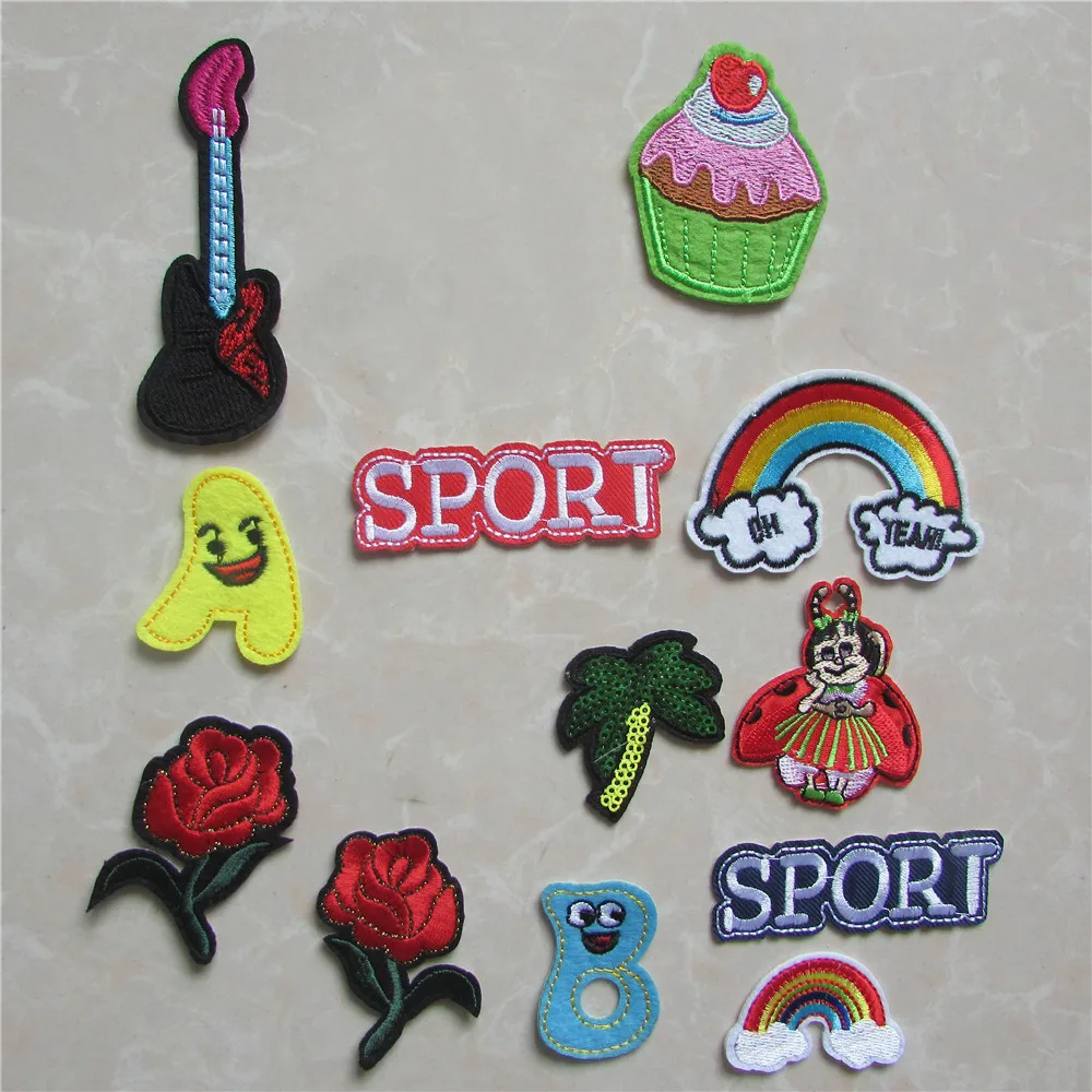 Цветочный мороженое Радужный мультяшный стиль деликатные вышитые патчи