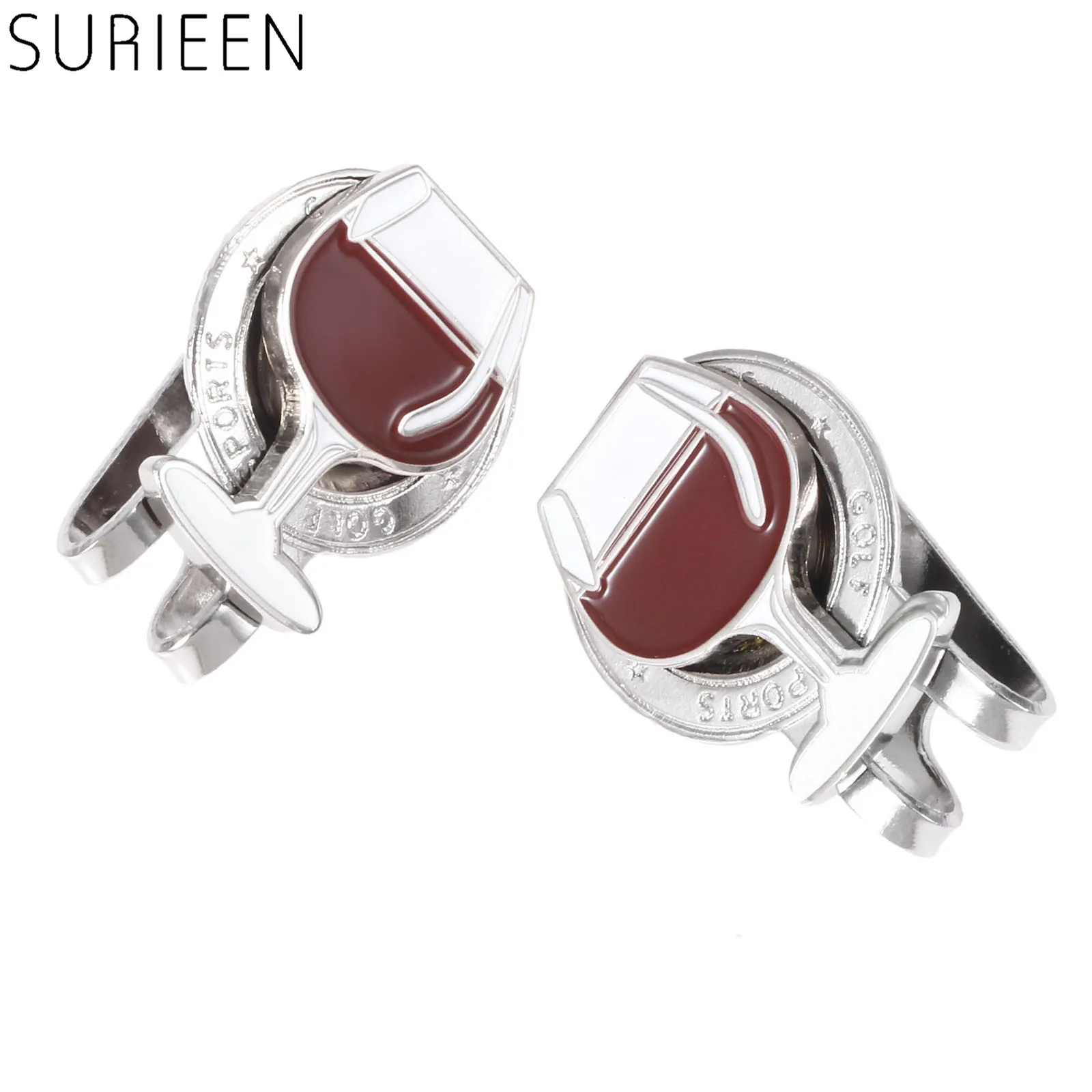 1 шт. СПЛАВ Красное вино Стекло чашка с узором Магнитный шляпный зажим для