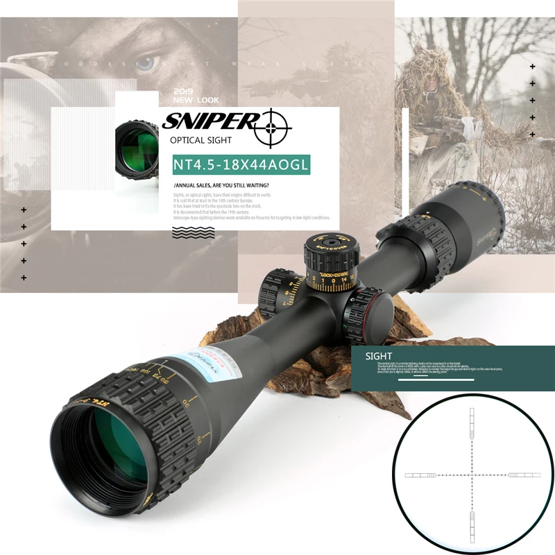 Оптический Прицел SNIPER NT 4 5 18X44 AOGL тактический оптический прицел полноразмерный