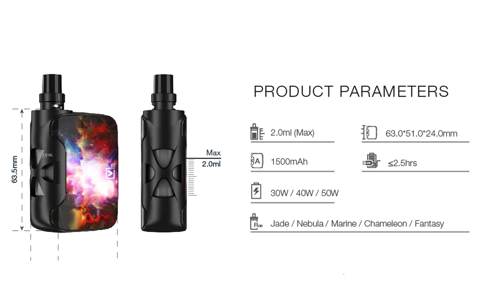 Vape kit 50 Вт испаритель 1500 мАч VivaKita Fusion kit электронная сигарета vape mod 0,25 Ом встроенный испаритель дропшиппинг