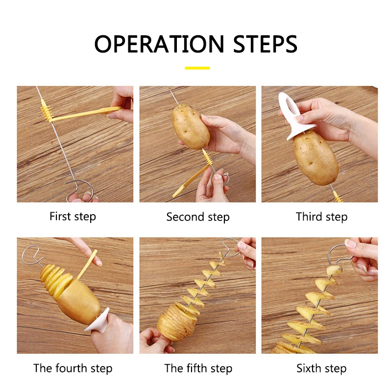 

1Set Spiral Potato Cutter Cucumber Slicer Potato Slicer Vegetable Spiralizer Spiral Cutter Kitchen Gadgets Kitchen Accessories