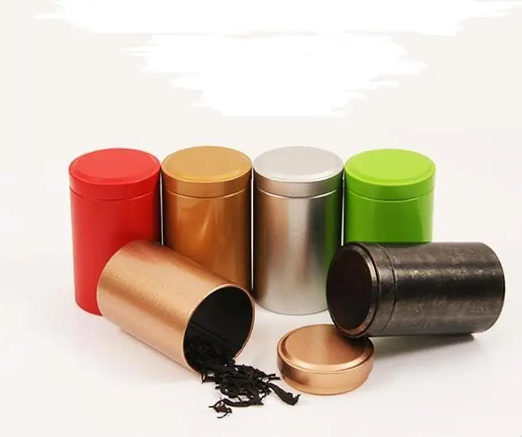 

55*90mm Tin Box Tea Coffee Sugar Nuts Jar Storage Boxes Metal Coins Candy Jewelry Case Organizer Wholesale