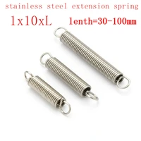2pcs 1 010l 1 0mm stainless steel tension spring with a hook extension outer dia 10mm spring length 30mm to 150mm