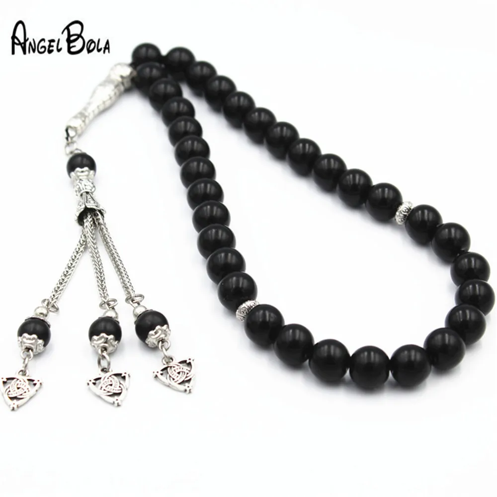 Мусульман четки черного цвета с украшением в виде кристаллов молитва бисер