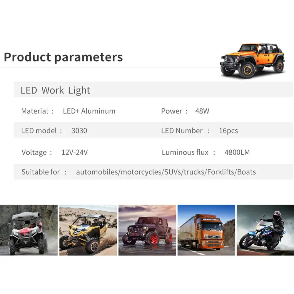 Машинка для стрижки 48 Вт вспышки света рабочий светильник светодиодный Бар Белый