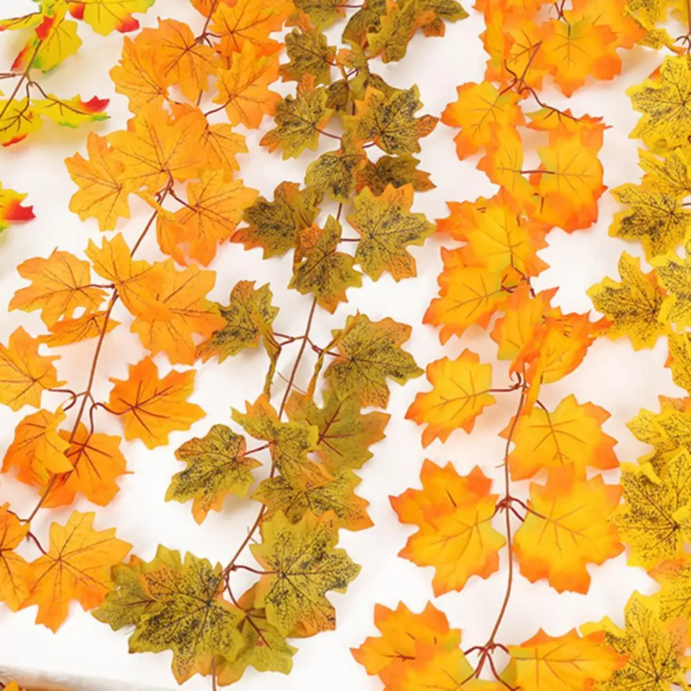 

Vivid Faux Ivy Decoration High Simulation Wide Application Easy to Install Artificial Maple Leaf Cane Ornament for Home