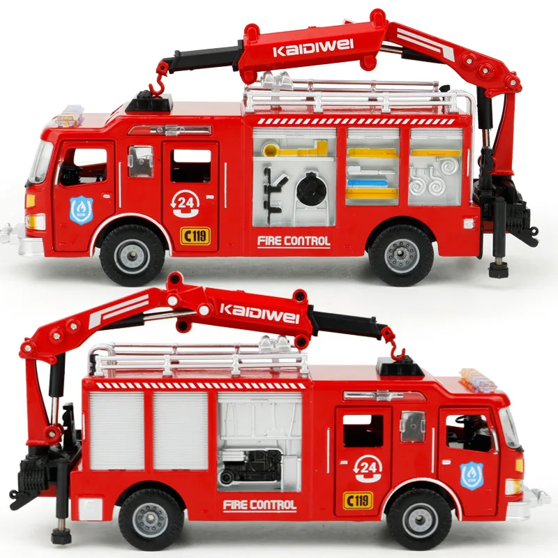 1:50 пожарная машина литый под давлением роскошный спасательный автомобиль с