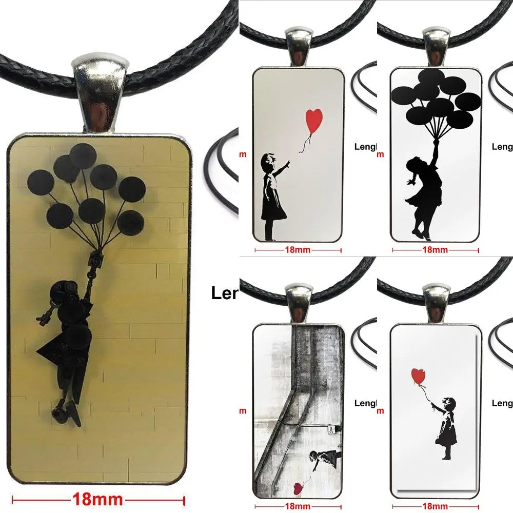 Ожерелье с граффити Бэнкси Девочка воздушным шаром ювелирные изделия стального