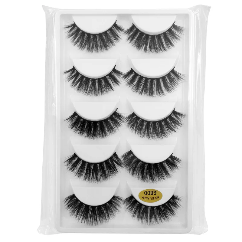 

5pairs 3D Mink Lashes Wholesale Natural Private label False Eyelashes Volume Fake Lashes Makeup Eyelash Extension Silk Eyelashes