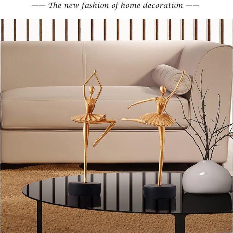 [HHT] современного балета Скульптура девушки характер украшения гостиной винный