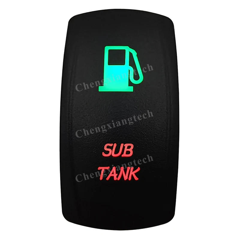 

Laser -SUB TANK -Car Boat Green & Red Led On Off Rocker Switch Waterproof, Overload Protection, SPST, Truck Marine Caravan