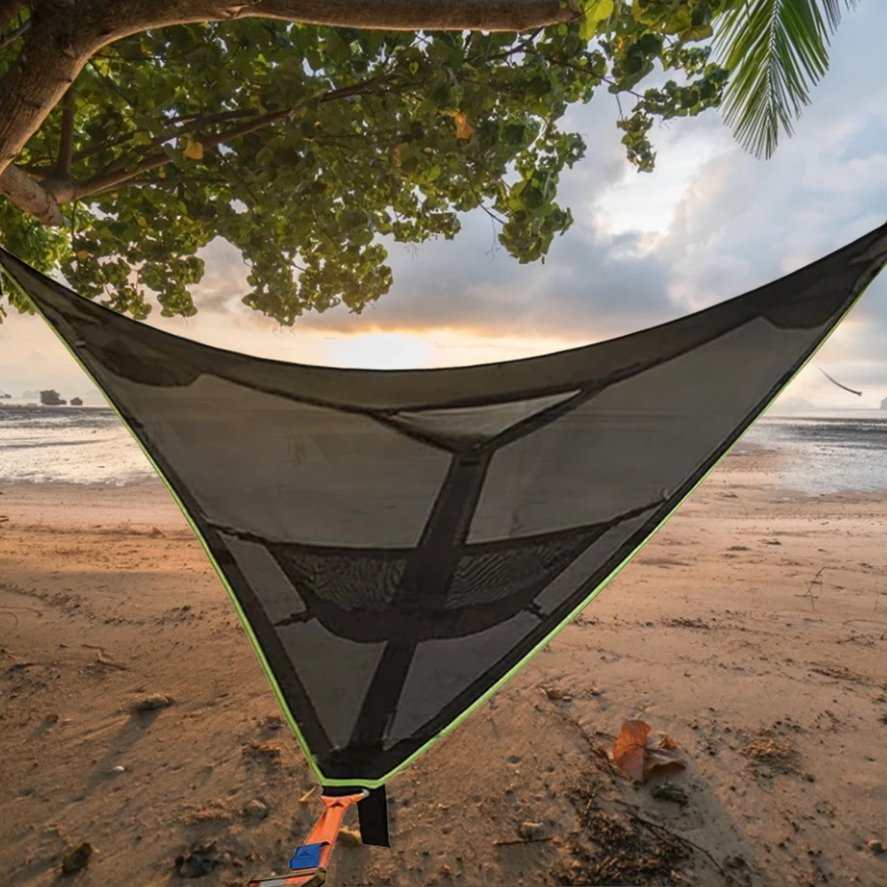 

Multi Person Hammock 3 Point Portable Triangle Outdoor Camping Hiking Comfort Hanging Sleeping Bed Swing Chair Hammock with Tie