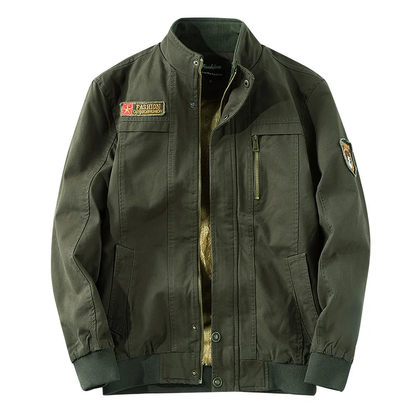 Army Green Jackets Мужские утепленные куртки и пальто Зимняя внутренняя флисовая куртка плюс размер Military военная куртка Бомбер для мужчин верхняя одежда пальто одежда, ZA279 - Цвет: Army Green Jackets