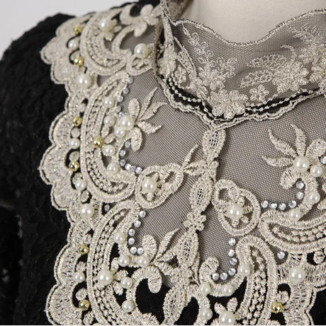 Женская блуза с длинным рукавом и воротником стойкой размеры до 3XL|Блузки| |