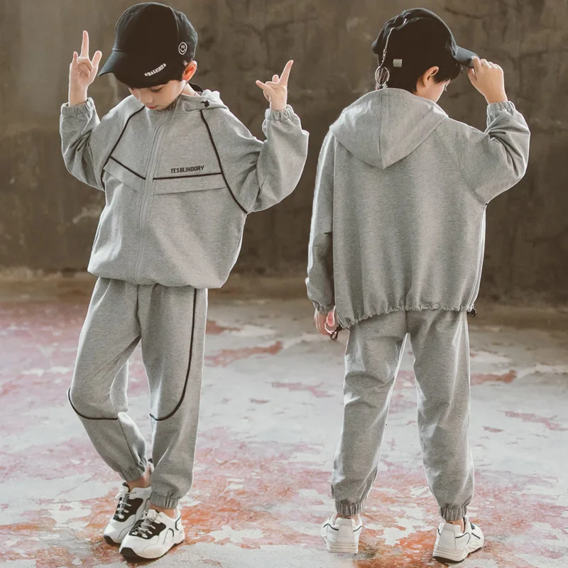 

Children's clothing boys spring clothing suits children boys sports spring and autumn clothing older children 12 years old 15