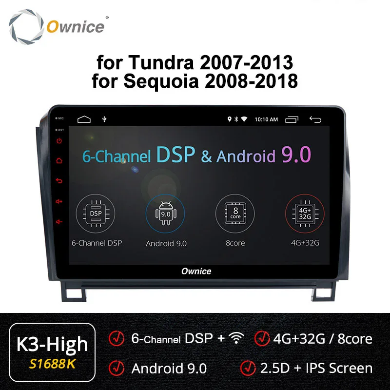 S1688 K3-High Ownice K1 K2 K3 K5 K6 Octa 8 Core Android 9,0 автомобильный dvd gps плеер для Toyota Tundra 2007-2013 Sequoia 2008- стерео радио - Цвет: S1688 K3-High