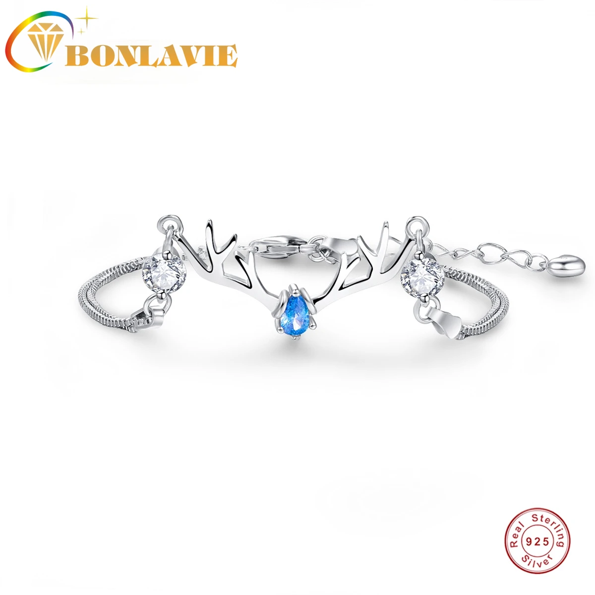 

Лося Аквамарин драгоценный камень капли воды с платиновым покрытием 925 серебряный браслет 925 стерлингового серебра браслет для женщин Свад...