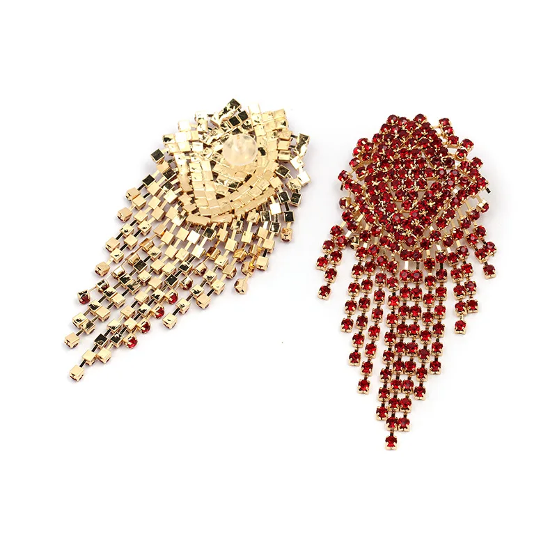 

Fashion Statement Drop Earrings For Women 2020 Luxury Crystal Long tassel Hanging Jewelry Accessories Trendy Female Earrings