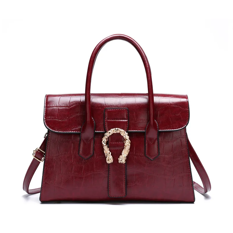 

Women's Bag 2021 Urban Minimalist One Shoulder Slanted Cross Tote Bag Crocodile Print Bag One Piece