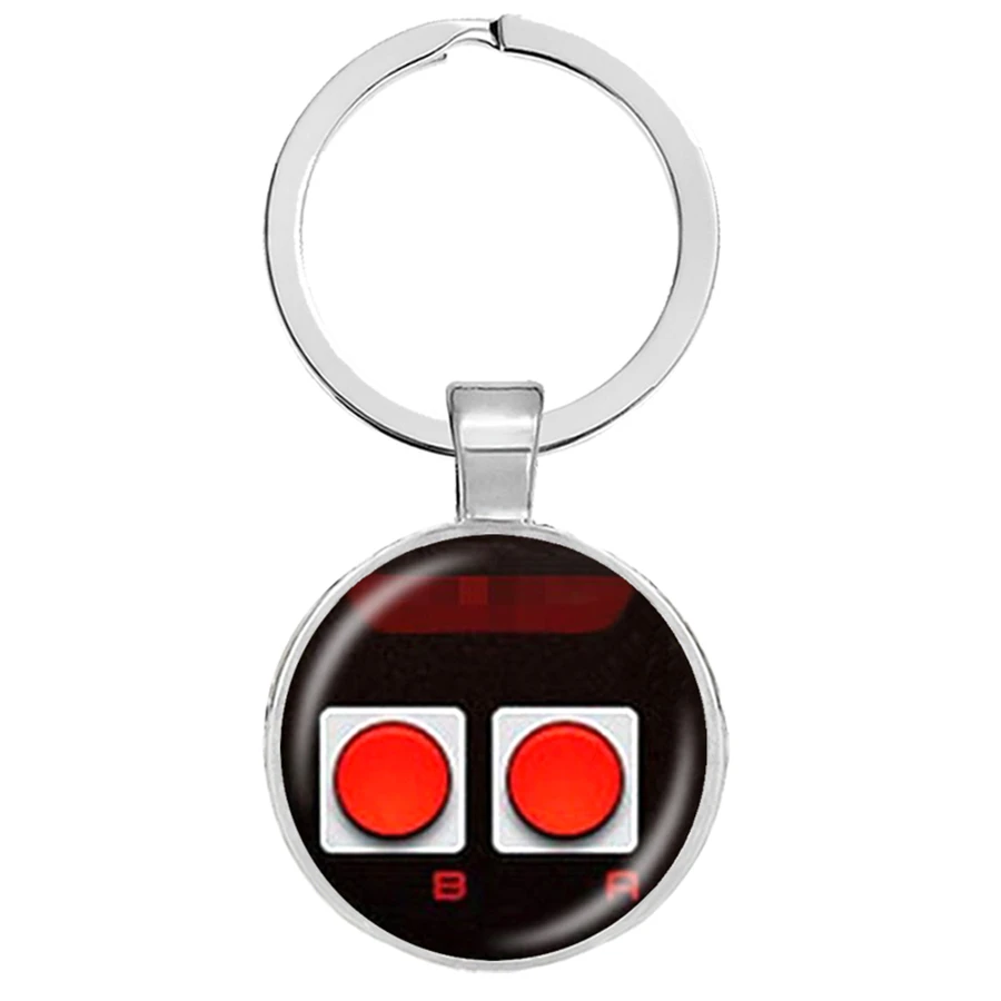 Креативный игровой контроллер с узором брелок ручной работы круглый стеклянный