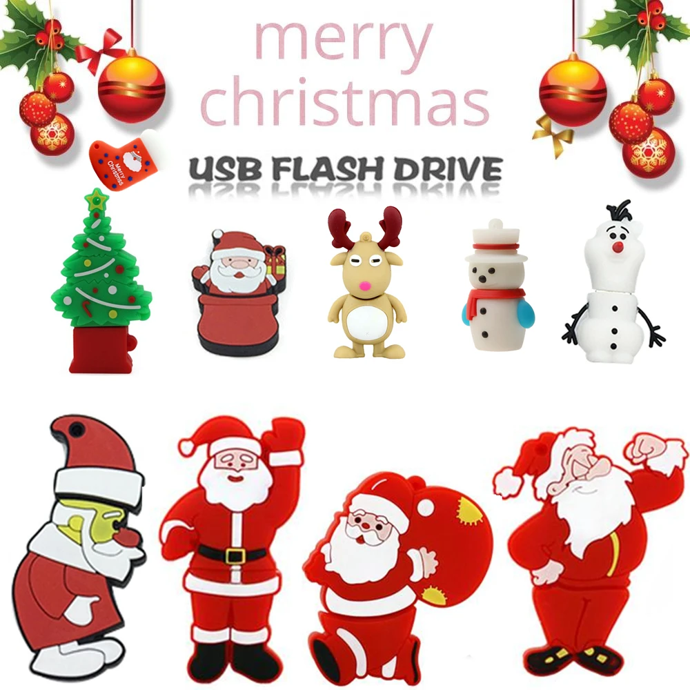 Флеш-накопитель USB 128 ГБ, полный спектр рождественских мультипликационных персонажей, 4 ГБ, 8 ГБ, флеш-накопитель, 16 ГБ, 32 ГБ, 64 ГБ, креативный флеш-накопитель, карта памяти