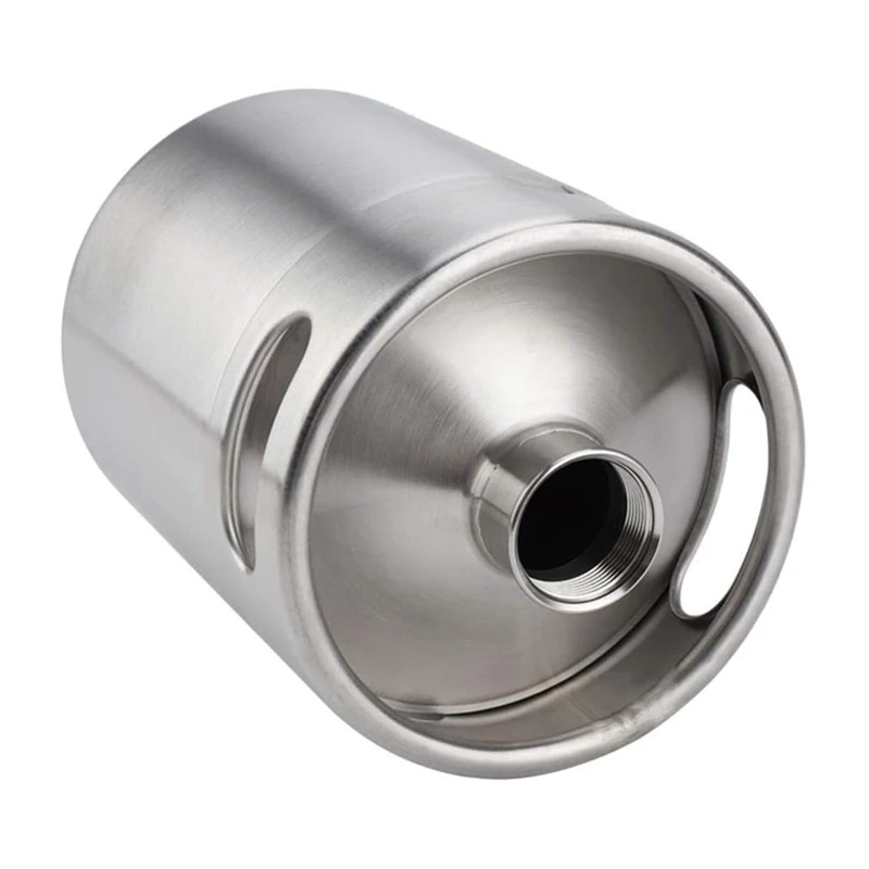 

Stainless Steel Mini Beer Keg Growler with Adjustable Tap Faucet and CO2 Injector for Beer,Soda,Wine