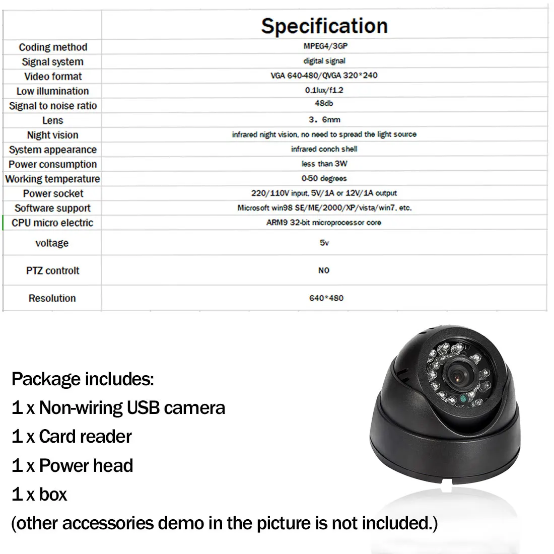 USB camera Non wiring HD Dome Camera Security System IP66 IR Cut Night Vision camera IP camera Warterproof camera