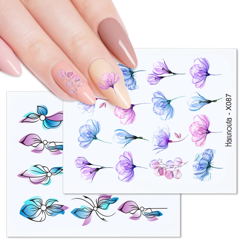 Женские Водные Наклейки для ногтей Harunouta абстрактные наклейки с изображением