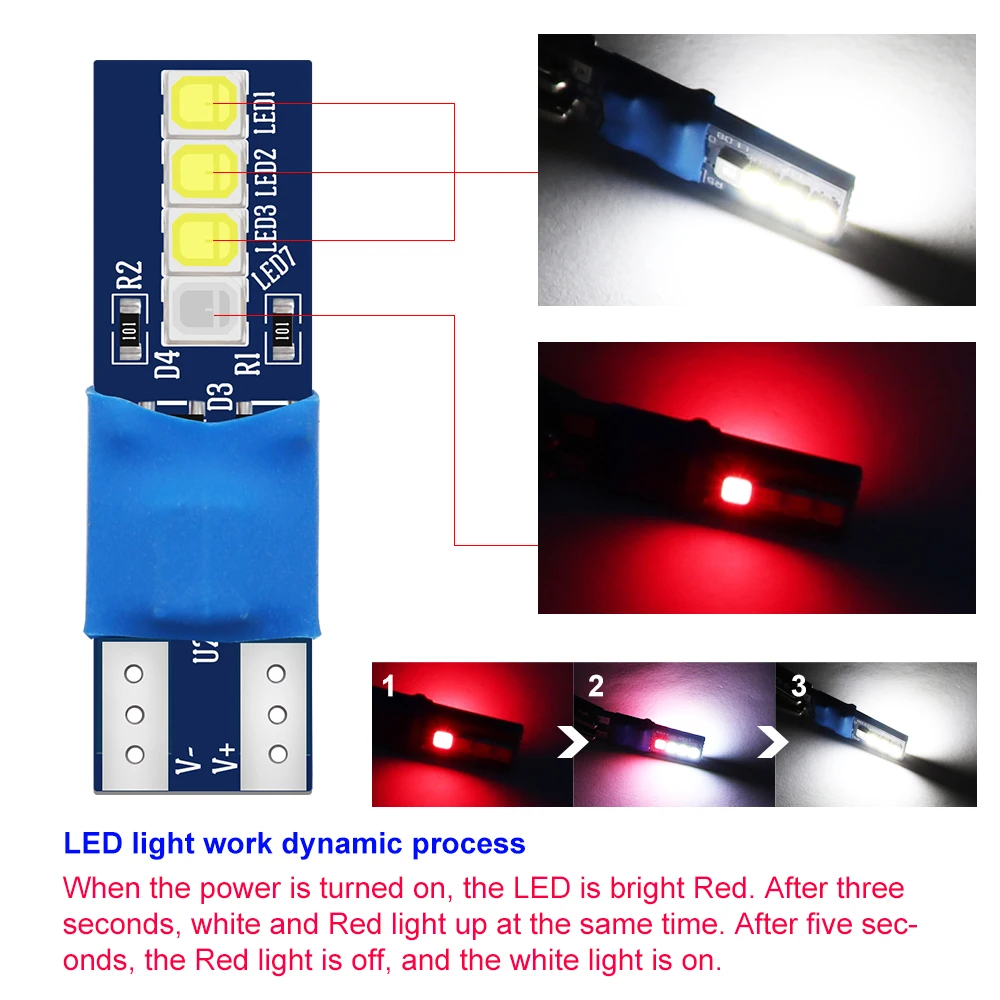4pcs W5W T10 192 LED Bulbs 2835 SMD Red White Car Wedge Interior Dome Reading Light Auto Width Clearance License Plate Lamp | Автомобили и