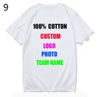 100% хлопковая футболка с индивидуальным принтом для женщинмужчин, белая футболка сделай сам с вашим фото или логотипом, модная мужская футболка на заказ