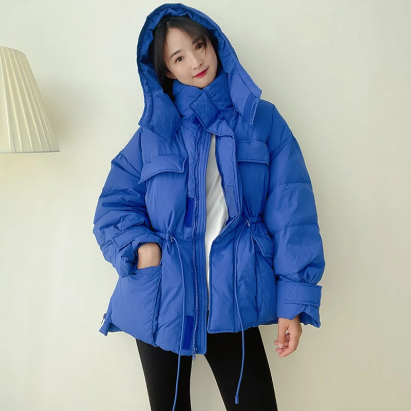 Fitaylor/Зимний светильник с капюшоном Короткая куртка перьями для женщин 90% белого