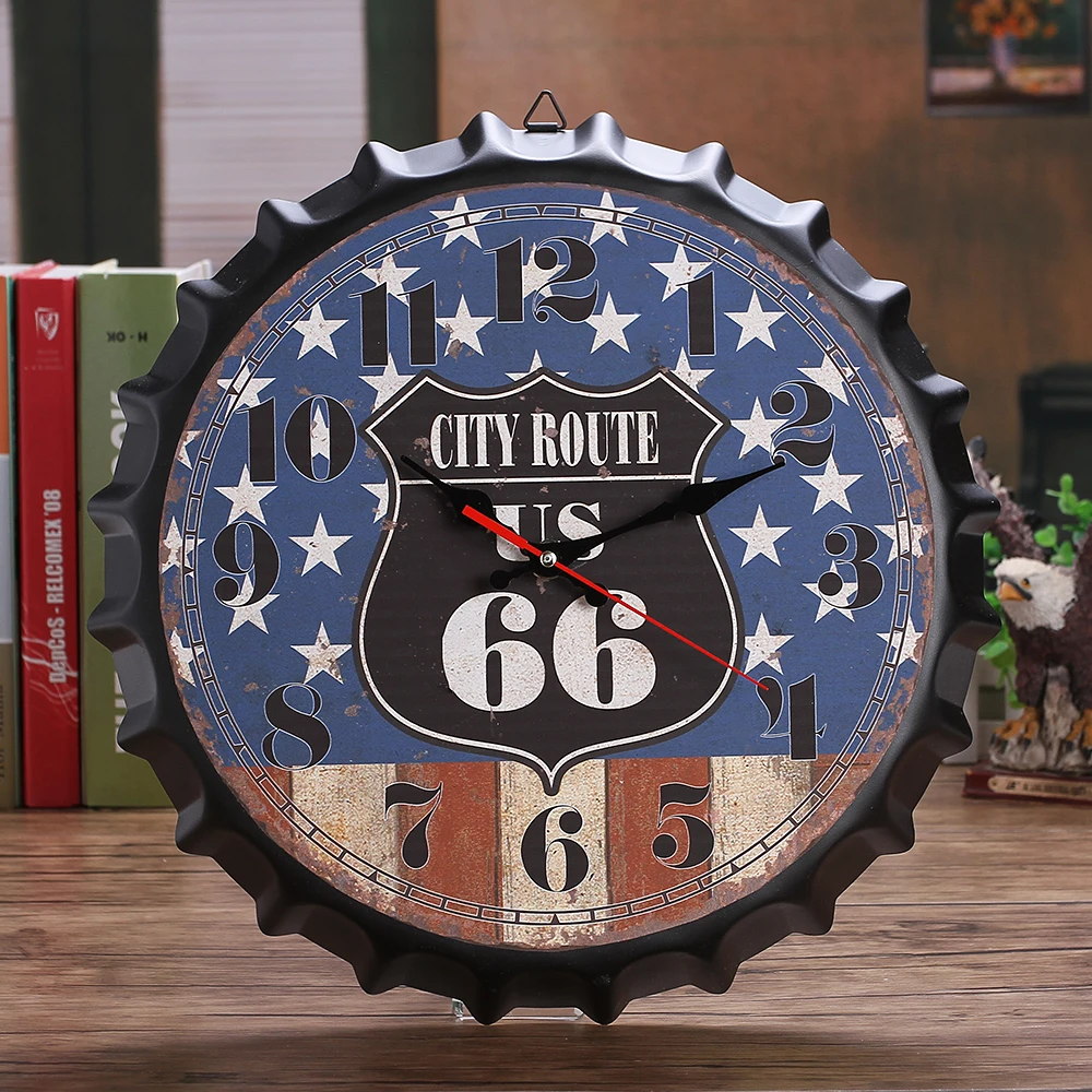 Металлические оловянные настенные часы креативные ретро-винтажные крышки