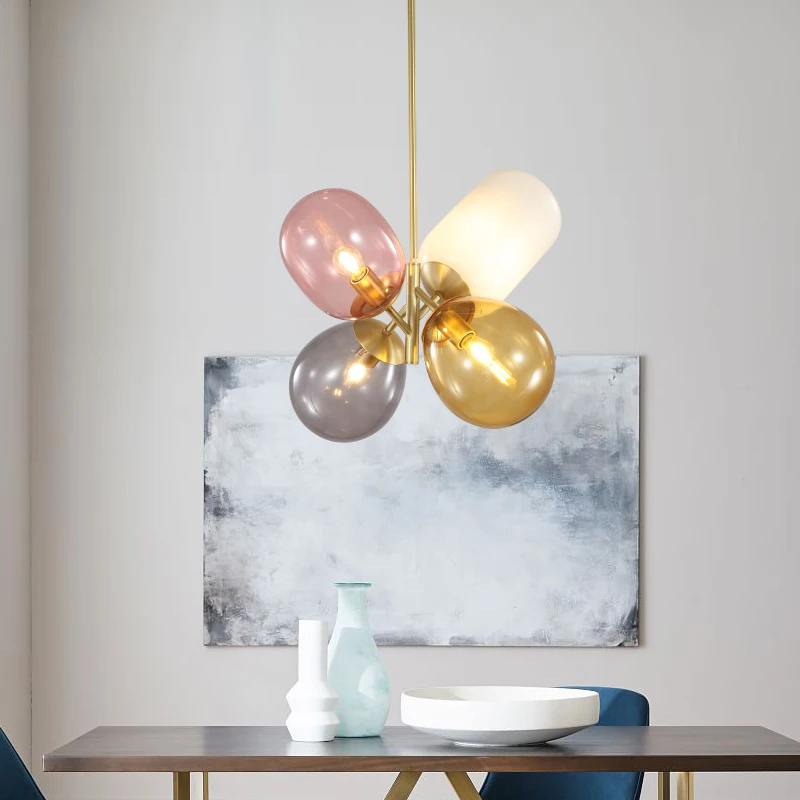 Детский дом цветной шар стекло люстра личность оригинальность Гостиная Ресторан