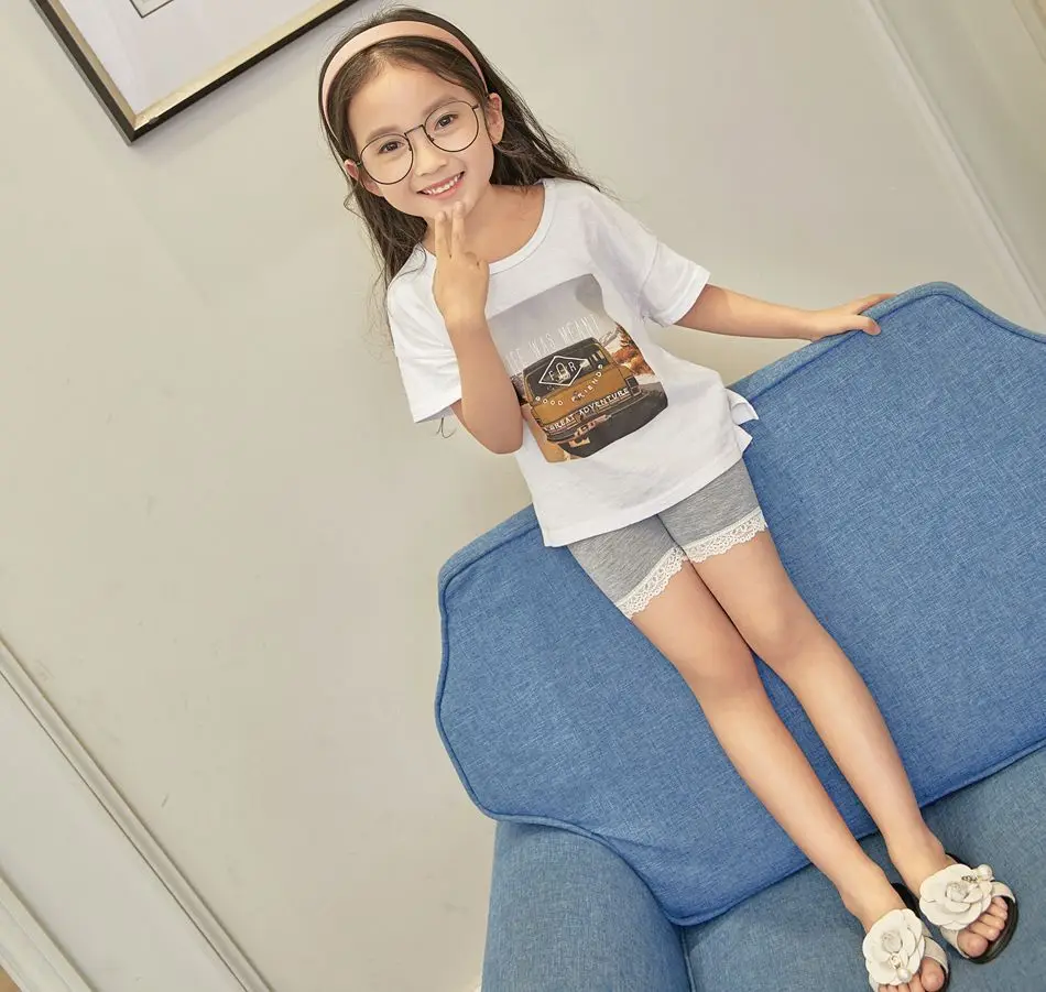 Летние штаны выше колена одежда для маленьких девочек леггинсы милые детские