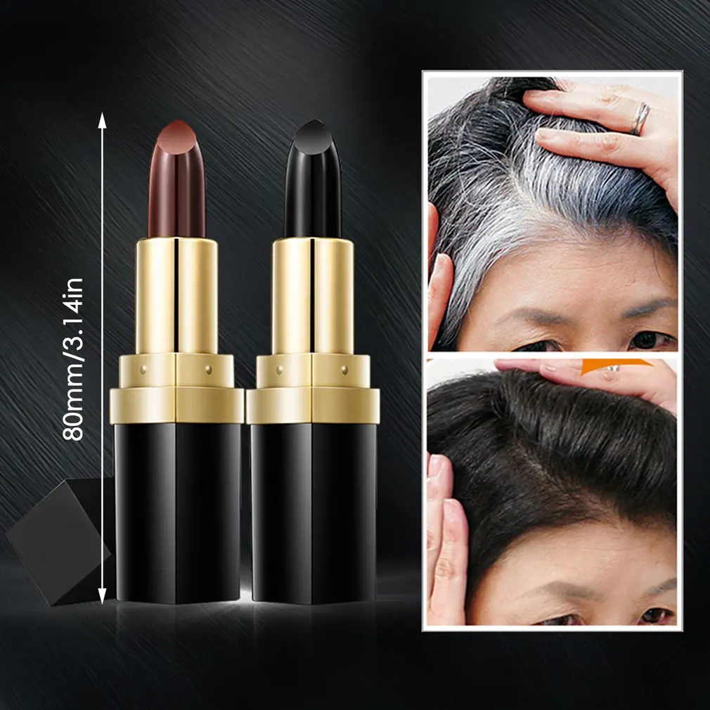 

Natural Plant Extracts Lipstick Shape Hair Dye Pen Covering White Hair Disposable Hair Color Stick for Beauty Hair