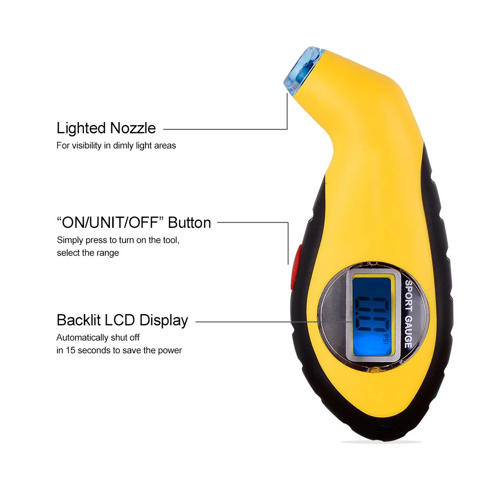 Автомобильный мотоциклетный монитор давления в шинах цифровой датчик 4