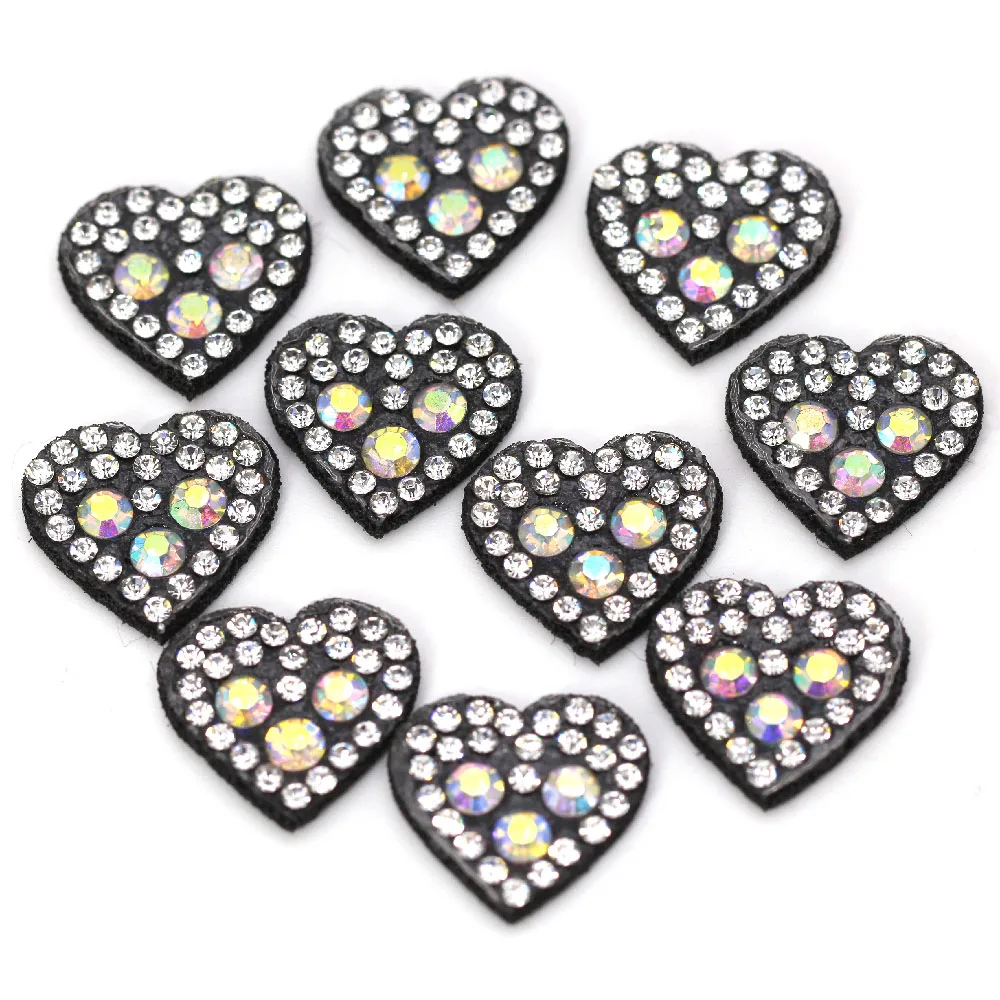 Блестящие нашивки Haert 10 шт. блестящие для одежды черная основа Пришивные нетканые