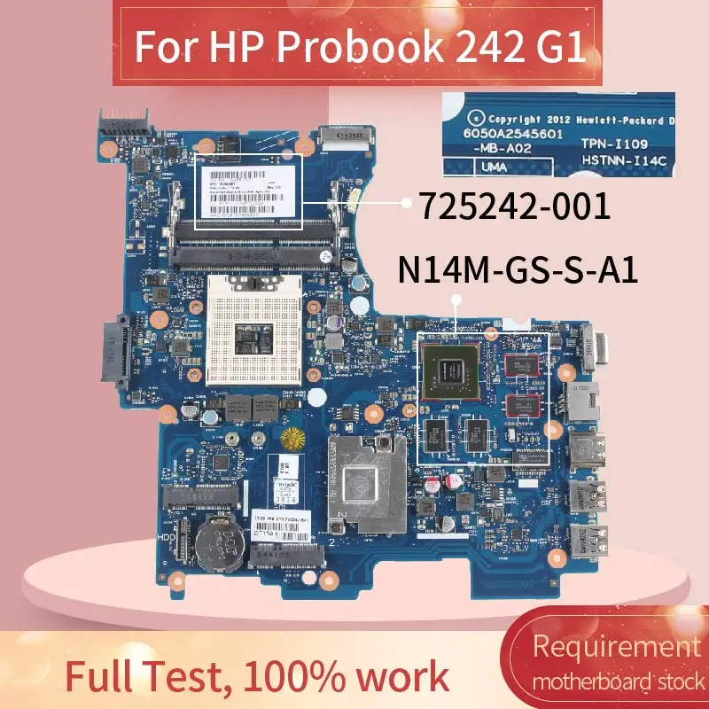 725243 501 601 материнская плата для ноутбука HP Probook 242 G1 6050A2545601 SLJ8E N14M GS S A1