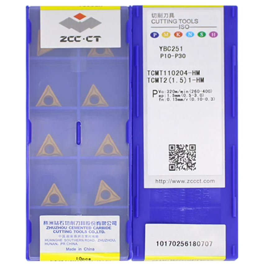 

ZCC.CT TCMT110204-HM YBC251 / TCMT110208-HM YBC251 / TCMT110204-HM YBC252 / TCMT110208-HM YBC252 CNC carbide inserts 10PCS/BOX